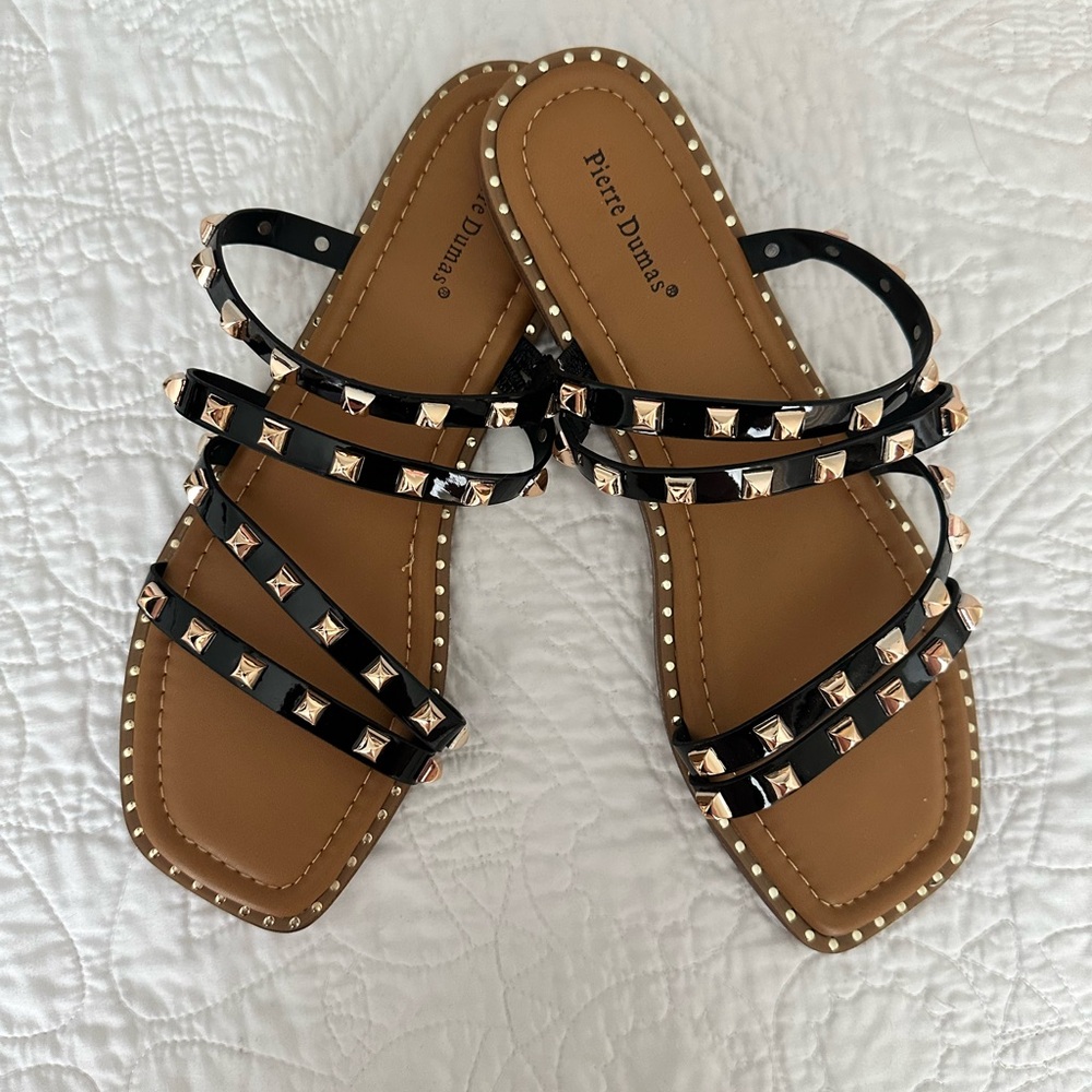 New with tags - Pierre Dumas Black Studded Sandals